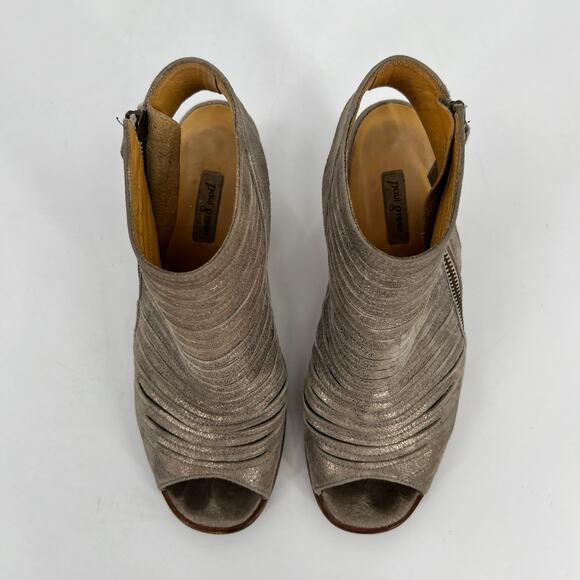 Paul Green Cayanne Peep Toe Sandal Bootie Metallic Smoke Leather US 9 UK 6.5 - Picture 3 of 11